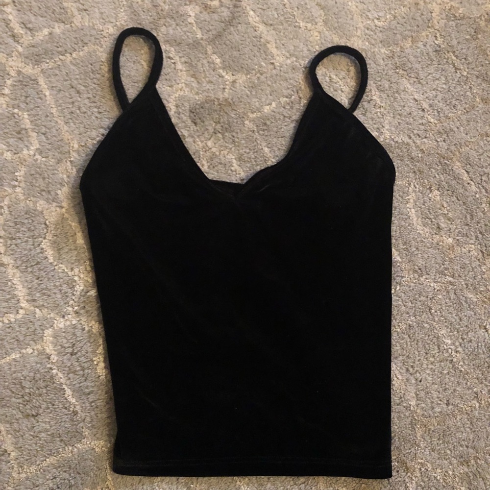 Black velvet crop top
